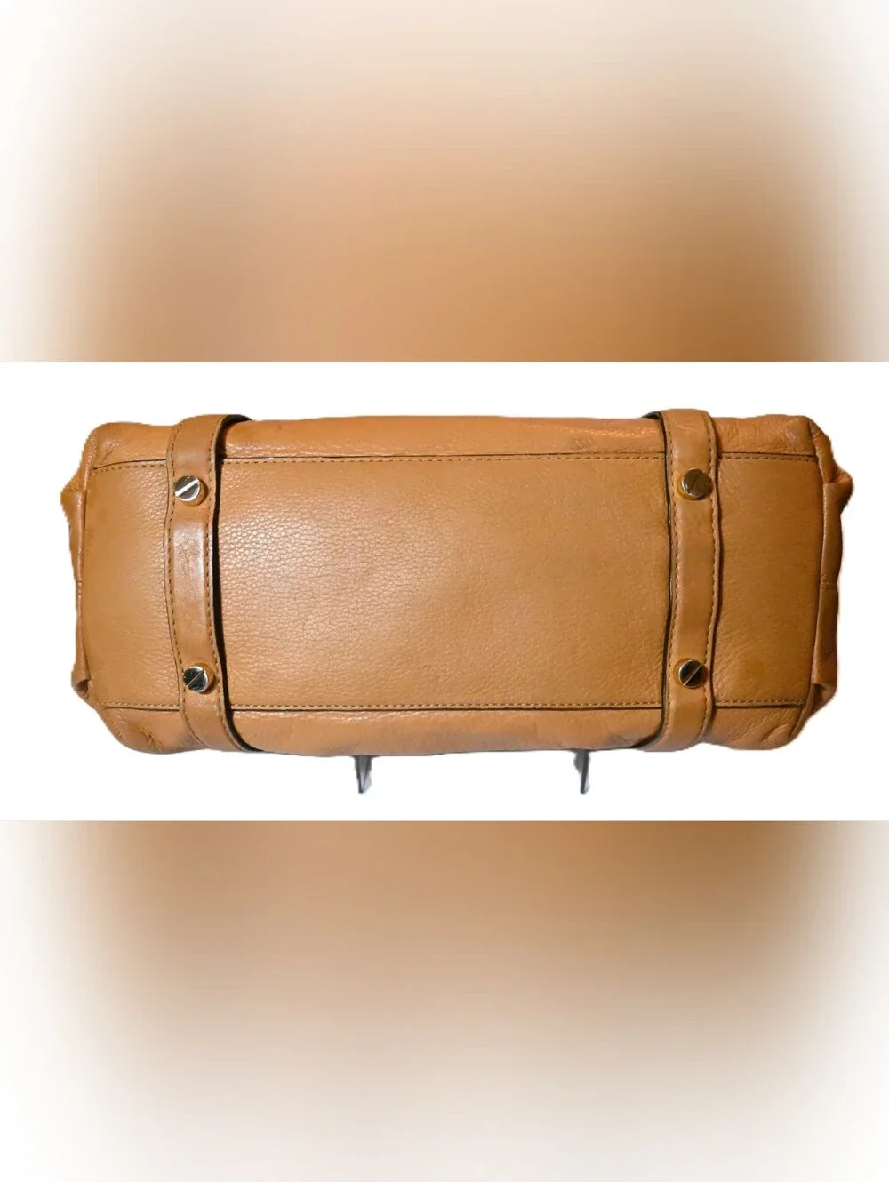 Micheal Kors Bedford Satchel Tan Pebbled Leather Top Handle Bag / Purse.